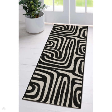 County Zebra Black In-Outdoor Flatweave Runner-Melrose-Rug Love - The Most Loved Rug Store